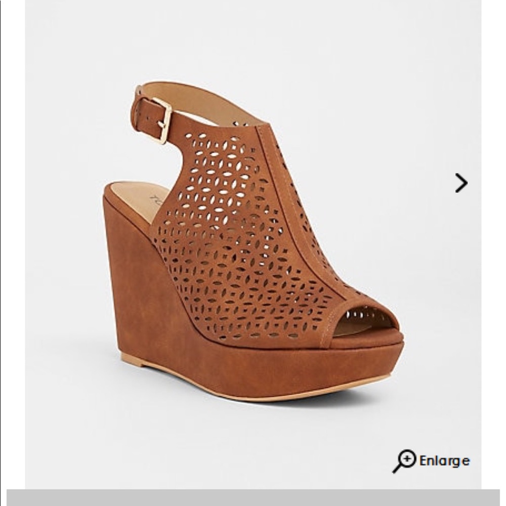 Torrid Brown Laser Cut Wedges